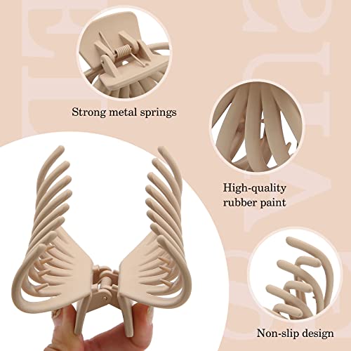 Hair Clips for Women, 4.7‘’ Extra Large Neutral Hair Claws Clips for Thick Thin Hair, Matte Jumbo Strong Hold Hair Clip for Women Girls, Non-slip Jaw Claw Clip with Box, Hair Accessories for Christmas Gifts(6 PCS)
