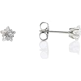 STUDEX Sensitive Star Cut Cubic Zirconia Stud Earrings 5mm | Hypoallergenic and Nickel Safe for Sensitive Ears | High Fashion Earrings for Women and Men