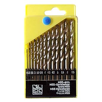 Sky Vogue High-Speed Drill Bits for Wood, Malleable Iron, Aluminium, Plastic - Set of 13 Pieces