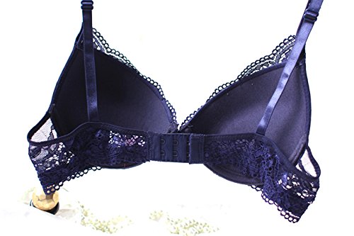 YIJIA Women\'s Push Up Lace Bras Underwear Set Lingerie Bra and Panties Blue 38C