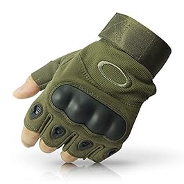 REXIFY Nylon Tactical Half Finger Gloves for Sports, Hard Knuckle,Hiking,Cyclling,Travelling,Camping,Outdoor,Boxing, Motorcycle Riding, Arm Shooting Gym Gloves | Army Green Colour