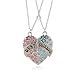 Lemonage Best Friend Necklace Crystal Pendant Magnet Jigsaw Heart Necklaces for Kids Girls Women, 2-Piece