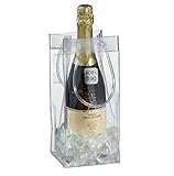 4 Pack PVC Transparent Wine Ice Bag Portable Wine Cooler Bag Carrier
