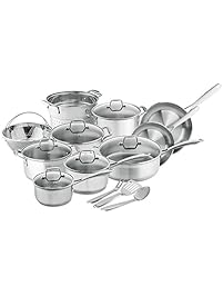 Chef's Star Professional Grade Stainless Steel 17 Piece Pots & Pans Set - Induction Ready Cookware Set with Impact-bonded Technology
