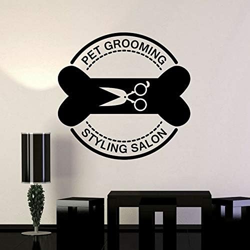 Tianpengyuanshuai Vinyl wall decals pet beauty beauty styling salon decoration cat and dog scissors window glass sticker 85x88cm