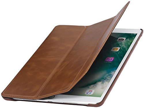StilGut iPad 10.5 Case, Leather Flip Cover with Stand Function and Auto Sleep Wake Feature for Apple iPad Pro 10.5 Inch, Cognac Brown