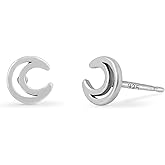 Boma Jewelry Sterling Silver Cut-Out Crescent Moon Stud Earrings