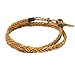 NOVICA Tiger's Eye Braided Leather Men's Wrap Bracelet, 16.25