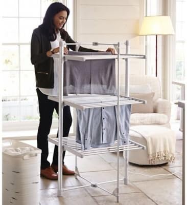 lakeland Dry:Soon 3 Tier Heated Clothes Airer - Indoor Drying Flexible Costs Pennies To Run, Silver - Image 4