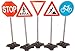 MMP Living Road Signs - Set of 5: Stop, Yield, Crosswalk, Traffic Light, no Entry - 2 feet Tall