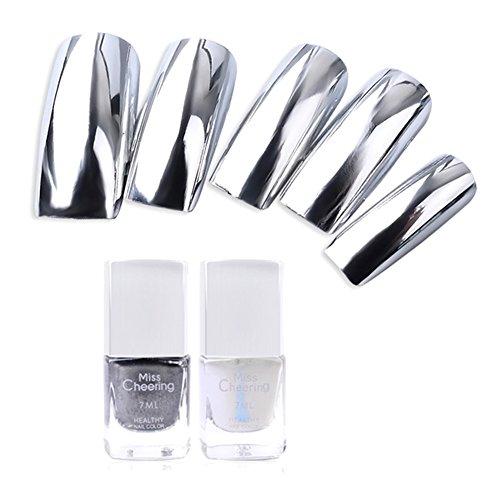 Sizet Silver Mirror Peel Off Nail Polish With Add Calcium Nail Polish Base Coat for Nail Art Sizet Silver Mirror Peel Off Nail Polish With Add Calcium Nail Polish Base Coat for Nail Art