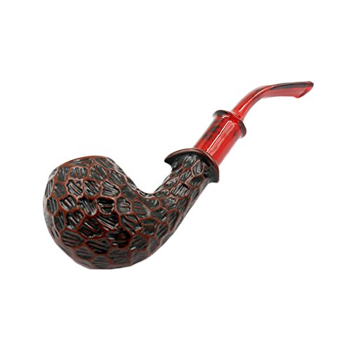 Home-organizer Tech Hand Carved Resin Smoking Pipe Tobacco Pipe with Pipe Accessories True Man's Essential Fashion Decoration Choice (Resin)