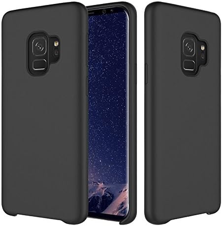 VitaVela Galaxy S9 Case, Samsung Galaxy S9 Silicone Cover Liquid Silicone Gel Rubber Case with Soft Microfiber Cloth Lining Cushion for Galaxy S9 (Black)