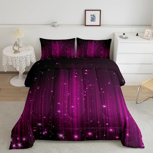 Erosebridal Hot Pink Black Comforter Set Full