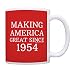 65th Birthday Gifts Making America Great Since 1954 Funny 65th Birthday Party Supplies 65th Birthday Gag Gift Coffee Mug Tea Cup Red primary