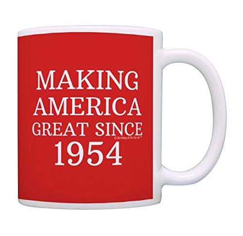65th Birthday Gifts Making America Great Since 1954 Funny 65th Birthday Party Supplies 65th Birthday Gag Gift Coffee Mug Tea Cup Red