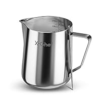 X-Chef Espresso Pitcher 30oz/900ml, 304 Stainless Steel Milk Frothing Steaming Pitcher with Latte Art Pen for Coffee Latte Cappuccino