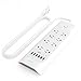 AUKEY Power Strip, 8 Outlets & 6-Port USB Charger with Quick Charge 3.0, 5ft Power Cord & Wall Mount Hole for Home and Office | ETL Certified - White