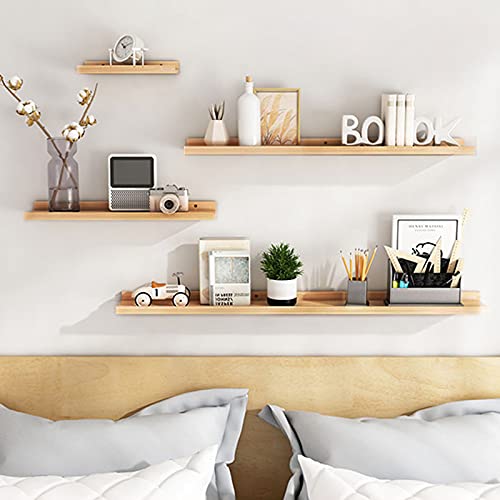 Long Floating Shelf 36 Inches Natural Wood Shelves for Wall Mounted