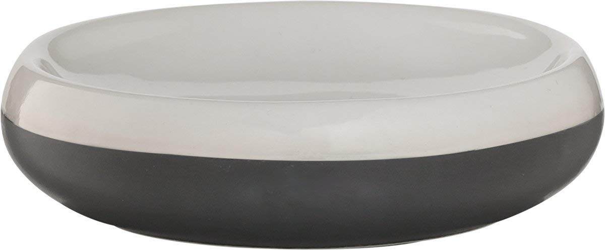 Sealskin Sphere Dish, Porcelain, Dark Grey, 12 x 3 x 12 cm