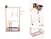 QBLEEV Parrot Play Stand Bird Gym Playground Wooden Perches with Ladders Hanging Bell Feeding Watering Cups Birdcage Toys for Cockatiel Conures Parakeets Canaries Pigeons Finches (14.17″x9″x20.8″)thumb 3