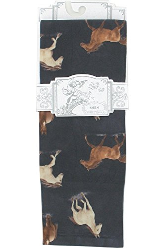 Knee High Trouser Socks w/Colorful Printed Patterns - Made in USA by Sox Trot (3 Equestrian)