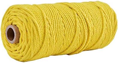 Cotton Twines Strings, 3mmx100m ​Natural Cotton Twine Cord Yarn Twine Cord Macrame Cord for Handmade Plant Hanger, Wall Hanging, Crafts, Knitting, Decorative Projects ​