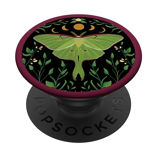 Aesthetic Luna Moth Witchy Floral Moon Phases Moon Moths PopSockets Adhesive Po…