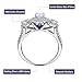 Newshe 1.8Ct Oval Three Stone White Cz Blue 925 Sterling Silver Wedding Engagement Ring Set