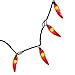 FMH Chili Pepper String Lights - Red, 35 Bulbs, 14.5 Feet Long, 22 Gauge Green Wire, 120 V, Constantly Lit or Intermittent Flashing - Indoor/Outdoor - from Furnish My Homestead (trademarked Product)