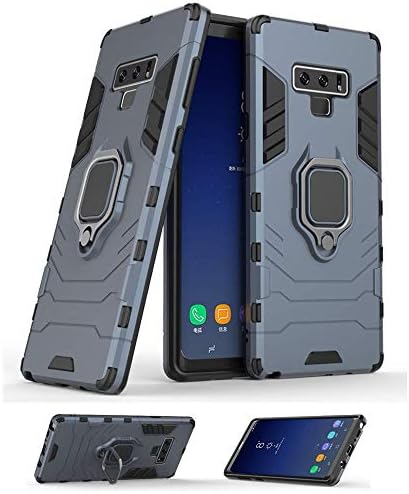 Galaxy Note 9 Case,THRRLY Heavy Duty Shockproof Ultra Slim Hard Case Armor Stand Back Cover with Magnetic Finger Ring Holder for Samsung Galaxy Note 9. (Navy)
