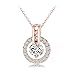 Kedar 18k Rose Gold Plated Austrian Crystal Circle Necklace Pendant with 18