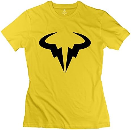 Women's Rafael Nadal Tennis Player Cow Logo 100% Cotton Tee Size XXL Yellow