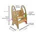 Little Partners 3-in-1 Growing Step Stool Toddler Tower Helper, Wooden Toddler Standing Stool for Bathroom or Kitchen, Anti-Slip Feet, Safety Hand Rails Up to 200 lbs. (Natural)