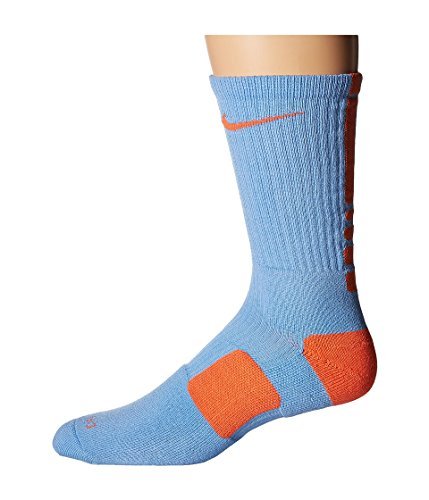 Nike Elite Basketball Crew Light Blue/Turf Orange/Turf Orange Crew Cut Socks Shoes