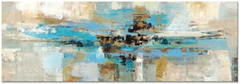 Maison Artwork Large Modern Turquoise Abstract Canvas Prints Wall Art Prints On Canvas Wall Decoration For Living Room No Frame (60x180cm, MS007)