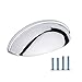 KOOFIZO 10 Pack 3 Inch Bin Cup Drawer Pulls Polished Chrome Cabinet Handles Chrome Cabinet Pulls for Kitchen Cabinets Drawer Dresser Cupboard Bedroom Bathroom