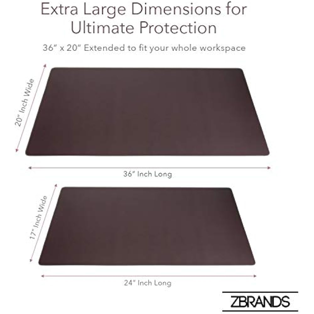 // Desk Pads & Blotters Brown Leather Smooth Mat Protector, Extended