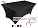 Tektrum 6 ft Long Rectangular Stretch Tablecloth, Spandex Jacket Cover, Tight Fit Linen-Fitted Table Cover For Trade Show, DJ, Wedding, Party, Banquet, Event, Kiosk, Vendor - Premium Fabric (Black)