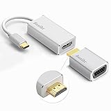 USB C to HDMI VGA Adapter, Bauihr USB 3.1 Type C to 4K HDMI to 1080P VGA Adapter for 2017/2016 Macbook Pro/Chromebook Pixel/HP Spectre USB-C HDMI VGA Converter