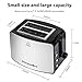 Toaster 2 Slice, Compact Bread Toasters Stainless Steel Housing best rated prime, 2 Extra Wide Slots