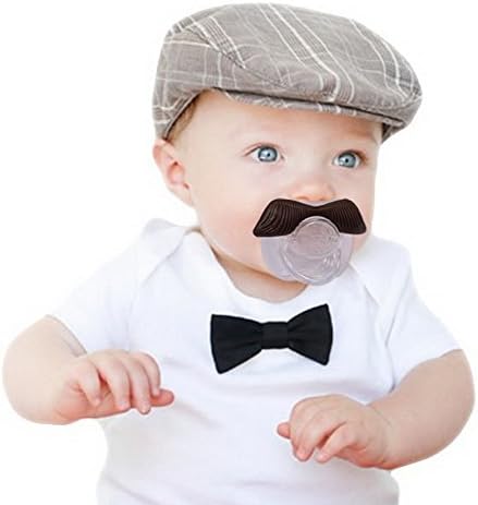 Best Mustache Pacifier for Baby with High Quality Funny Gentleman & Cowboy Mustachifier Appease & Control Your Child Special Beautiful Design - L Black