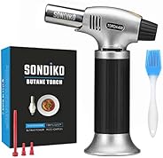Sondiko Culinary Torch, Blow Torch Refillable Kitchen Butane Torch Lighter with Safety Lock and Adjustable Fla