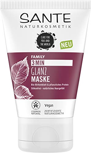 SANTE-Naturkosmetik-3-Min-Glanz-Maske-Bio-Birkenblatt-pflanzliches-Protein-Intensive-Haarkur-Schenkt-Glanz-und-Geschmeidigkeit-Verbesserte-Kmmbarkeit-Vegan-100ml