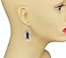 Ornate Rectangle 925 Sterling Silver & Faceted Black Onyx Gemstone Dangle Earrings with French Wire Hooks