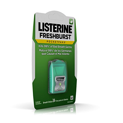 Listerine Freshburst Pocketpaks Breath Strips For Fresh Breath, 24-Strip Pack, 12 Pack
