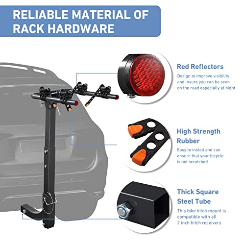 LEADRACKS Bike Rack for Hitch Mount, 2 Bike Rack Hitch for Car, SUV