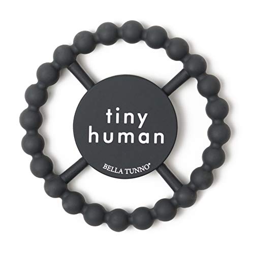 Bella Tunno Baby Teether to Soothe Gums.Food-Grade, Non-Toxic Happy Teether .Tiny Human Teether, Grey