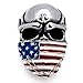 ELFASIO Men's Stainless Steel Band Ring American Flag Mask Skull Biker (Us size 12)