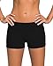 Aleumdr Women's Wide Waistband Bottom Shorts Swimming Panty Black Medium